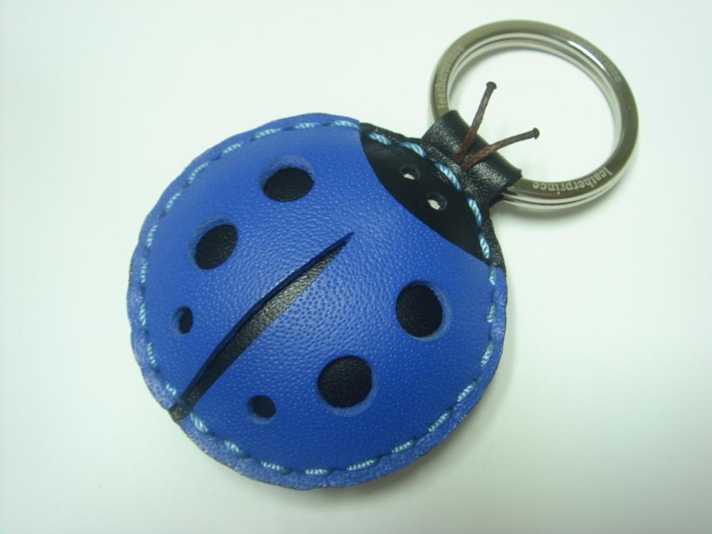 Penny The Ladybug Leather Keychain ( Blue ) on Luulla